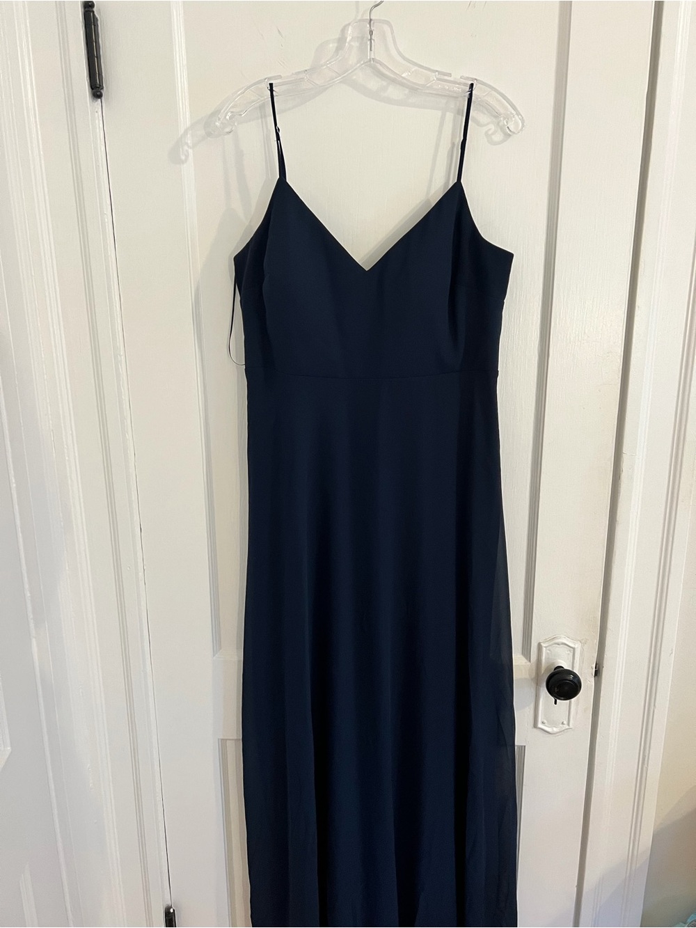 Birdy Grey Devin Convertible Bridesmaid Dress XL Navy Chiffon Maxi Pockets